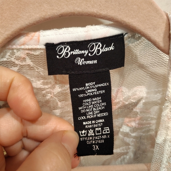 Brittany Black Floral Chiffon & Lace Kimono Jacket Cardigan Sz 3X Cottagecore - Picture 2 of 5